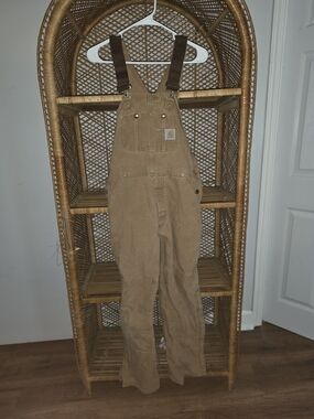 Vintage Mens Carhartt USA Union Made Canvas Bibs Overalls 405 36x30